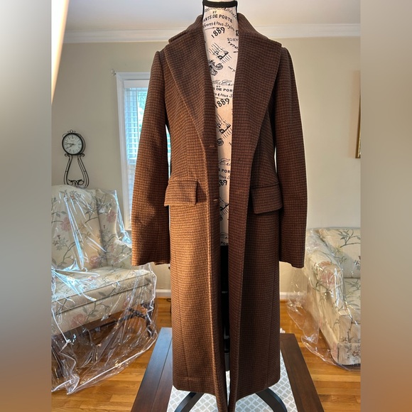 NWT🌷Michael Kors Brown & Black Checkered Trench Coat